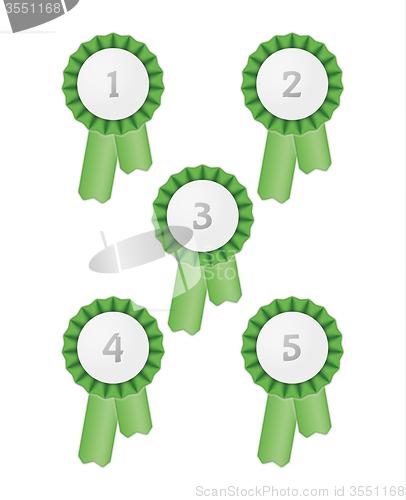 Image of five award ribbons