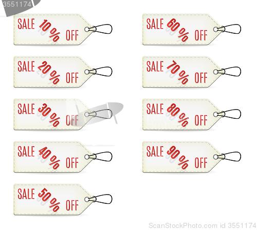 Image of price tags with percentage discount