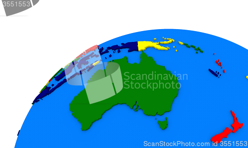 Image of Australia on Earth political map