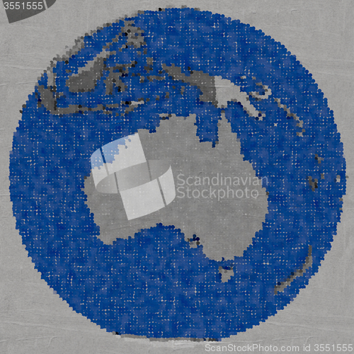 Image of Drawing of Australia on Earth