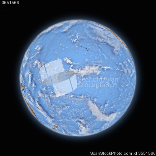Image of Pacific Ocean on planet Earth