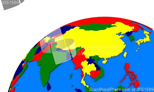 Image of southeast Asia on Earth political map