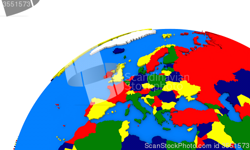Image of Europe on Earth political map