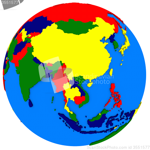 Image of southeast Asia on political map