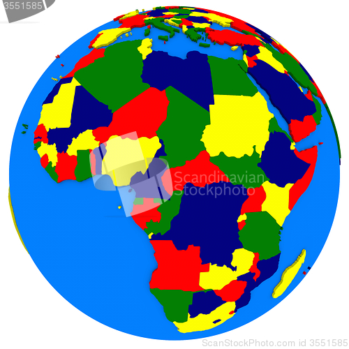 Image of Africa on Earth political map