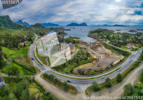 Image of Vagan church on Lofoten