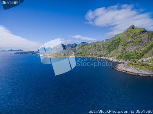 Image of Scenic panorama of Lofoten islands