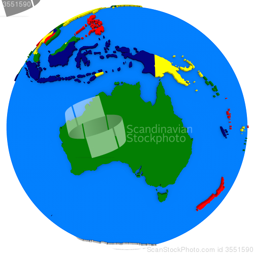 Image of Australia on Earth political map