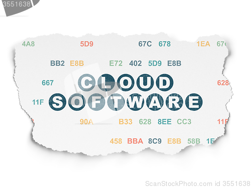 Image of Cloud technology concept: Cloud Software on Torn Paper background