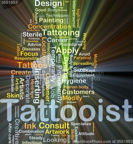 Image of Tattooist background concept glowing