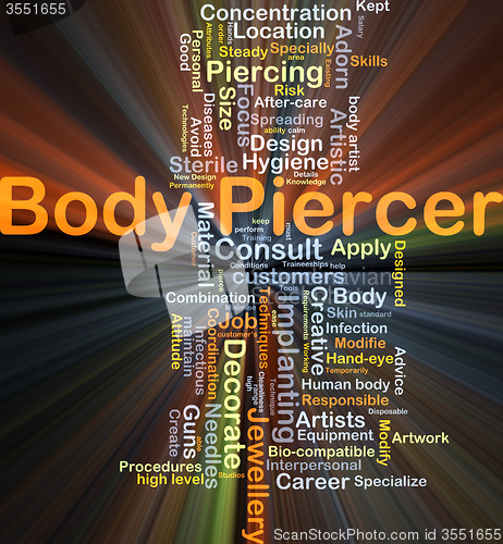 Image of Body piercer background concept glowing