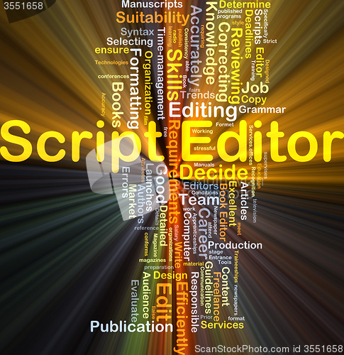 Image of Script editor background concept glowing