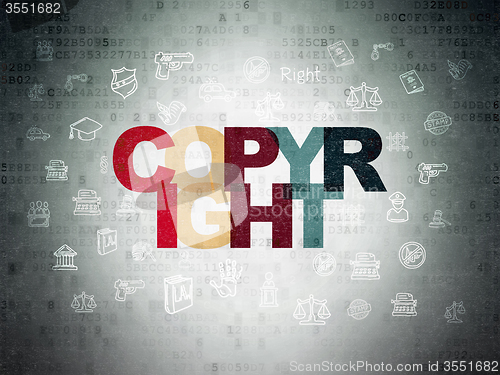 Image of Law concept: Copyright on Digital Paper background