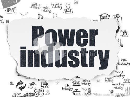 Image of Manufacuring concept: Power Industry on Torn Paper background