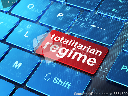 Image of Politics concept: Totalitarian Regime on computer keyboard background