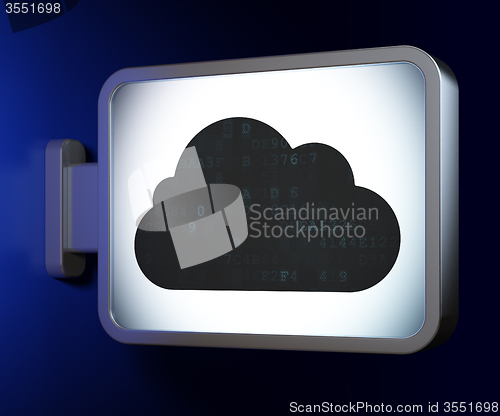 Image of Cloud computing concept: Cloud on billboard background