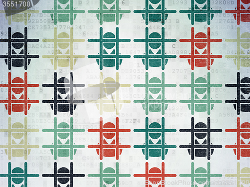 Image of Law concept: Criminal icons on Digital Paper background