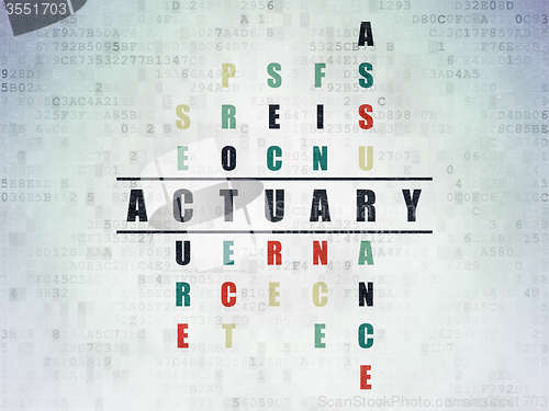 Image of Insurance concept: Actuary in Crossword Puzzle
