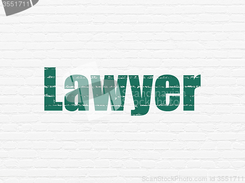 Image of Law concept: Lawyer on wall background