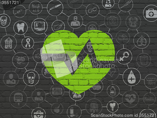 Image of Healthcare concept: Heart on wall background