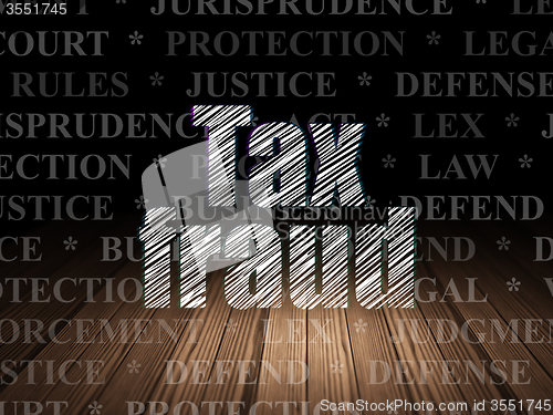 Image of Law concept: Tax Fraud in grunge dark room