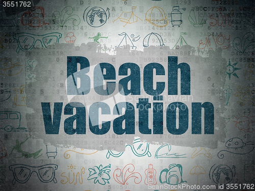 Image of Tourism concept: Beach Vacation on Digital Paper background