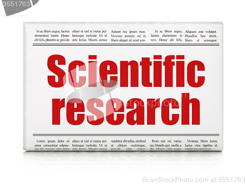 Image of Science concept: newspaper headline Scientific Research
