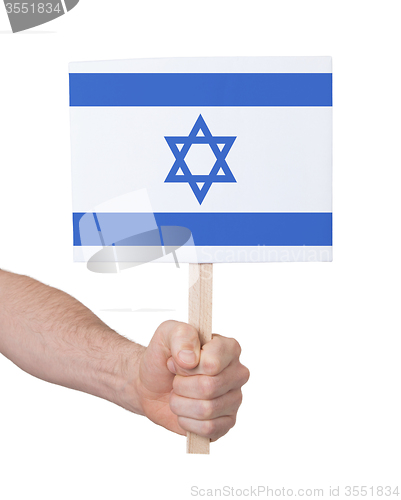 Image of Hand holding small card - Flag of Israel