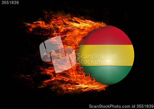 Image of Flag with a trail of fire - Bolivia