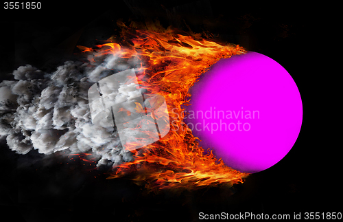 Image of Ball with a trail of fire and smoke - purple