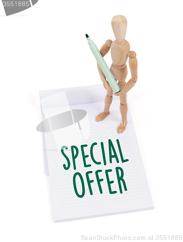 Image of Wooden mannequin writing - Special offer