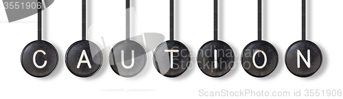 Image of Typewriter buttons, isolated - Caution