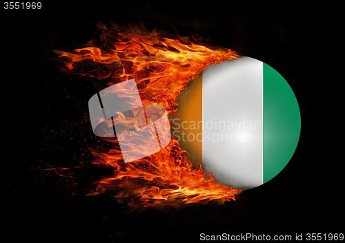 Image of Flag with a trail of fire - Ivory Coast