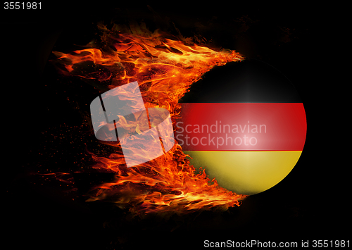 Image of Flag with a trail of fire - Germany