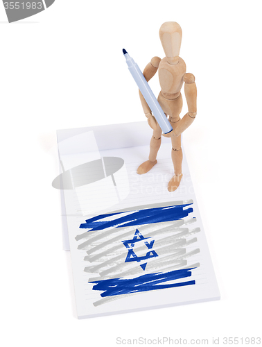 Image of Wooden mannequin made a drawing - Israel