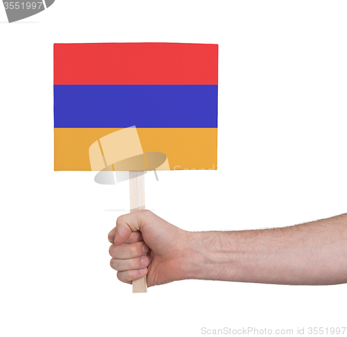 Image of Hand holding small card - Flag of Armenia