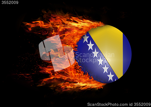 Image of Flag with a trail of fire - Bosnia