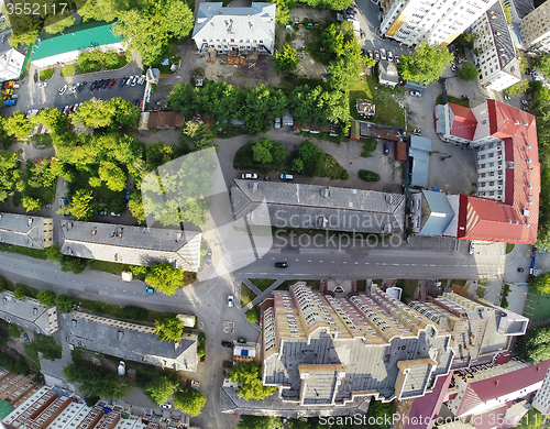 Image of Bird eye view of city suburbs. Tyumen. Russia