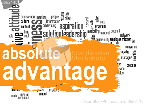 Image of Absolute advantage word cloud with orange banner