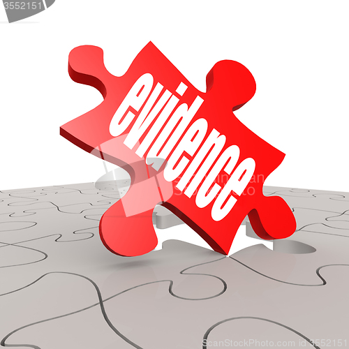 Image of Evidence word with puzzle background