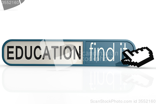 Image of Education word on the blue find it banner