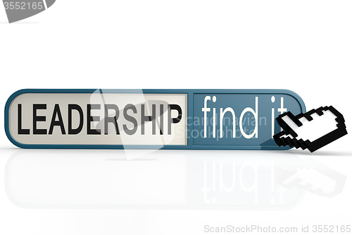 Image of Leadership word on the blue find it banner