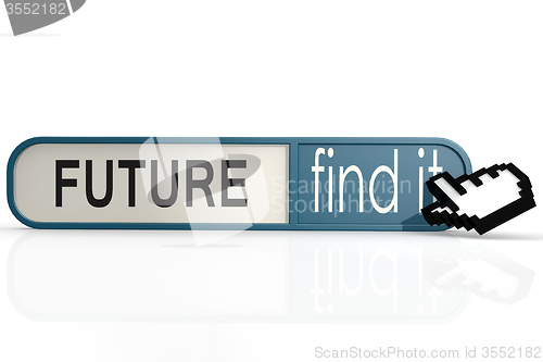 Image of Future word on the blue find it banner