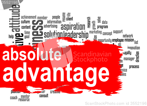 Image of Absolute advantage word cloud with red banner