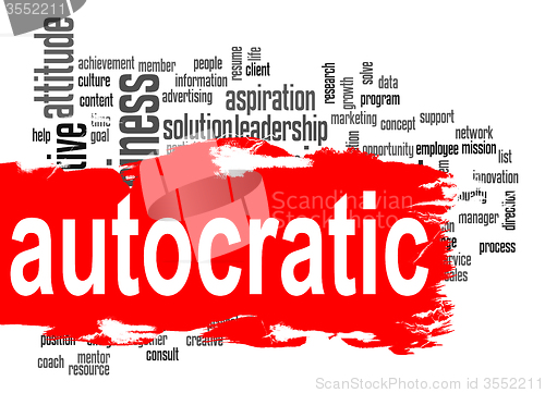 Image of Autocratic word cloud with red banner