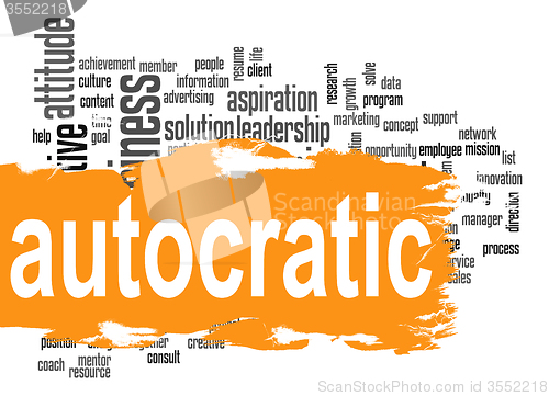 Image of Autocratic word cloud with orange banner