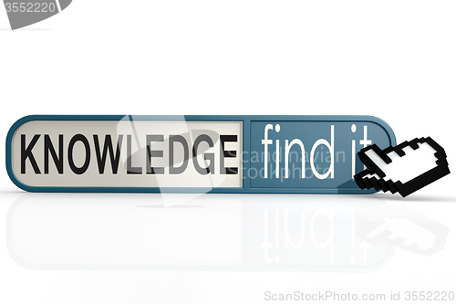 Image of Knowledge word on the blue find it banner