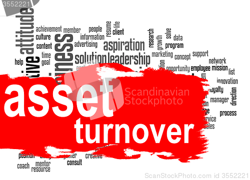 Image of Asset turnover word cloud with red banner