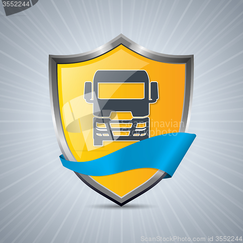 Image of Truck badge with blue ribbon