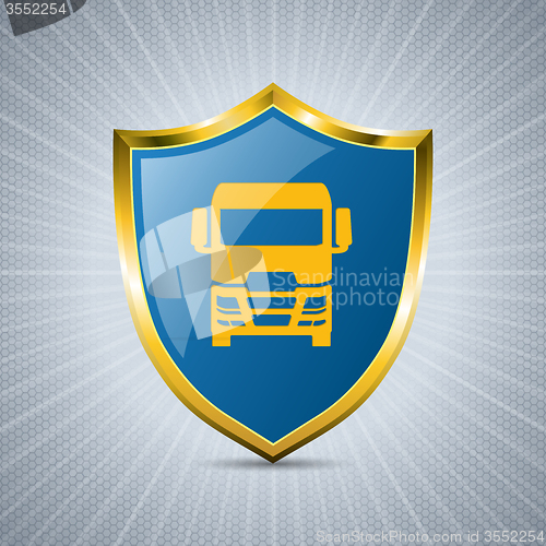 Image of Truck badge design with bursting background